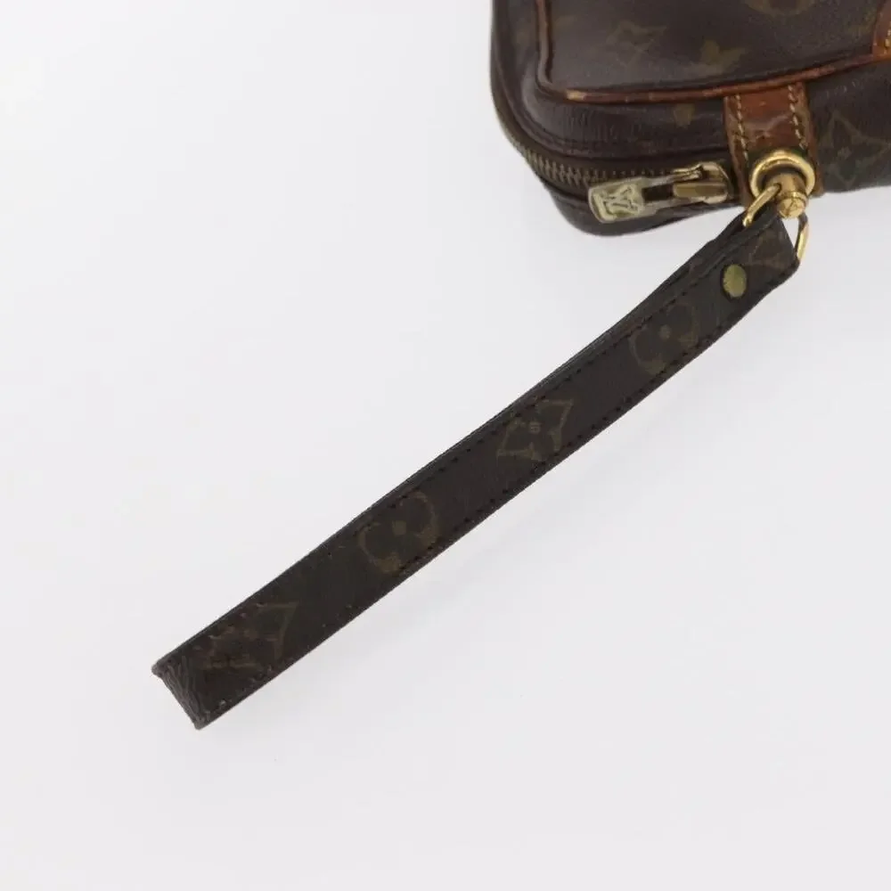 Louis Vuitton Monogram Marly Dragonne PM Clutch Bag Brown
